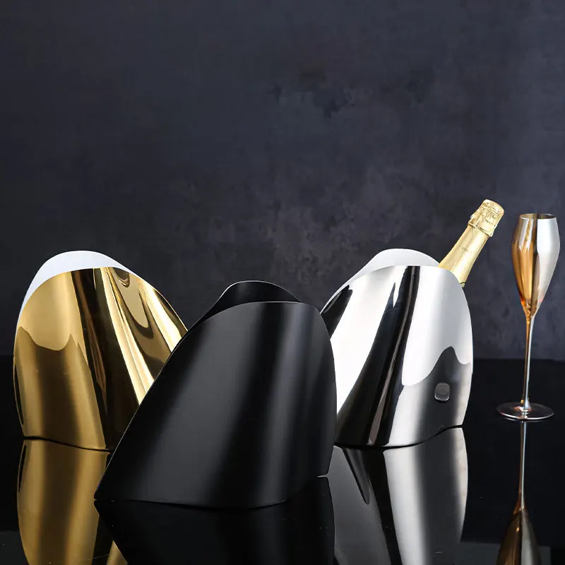 

Home Creative Ice Bucket Stainless Steel Refrigerated Ice Buckets Wine Champagne Beverage Frozen Chillers Beer Wine Coolers