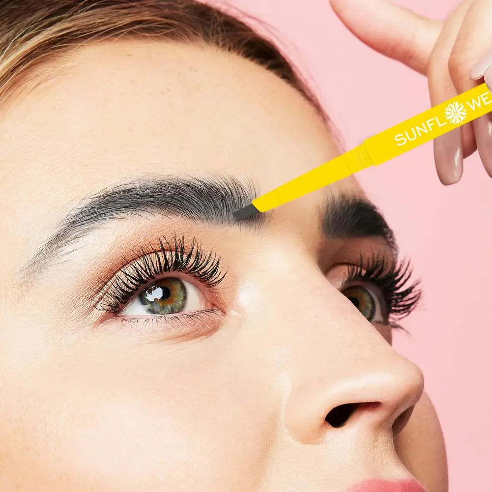 

1pcs Double-headed Eyebrow Pencil Naturally Lasting Waterproof And Sweat-free Triangle Precise Eyebrow Shape