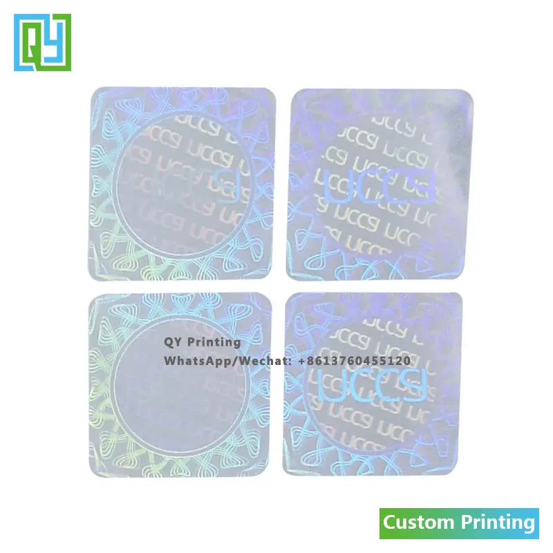 10000pcs 22x22mm Free Shipping Custom Transparent Security Hologram Stickers Hologram Stamp 3d VOID Labels