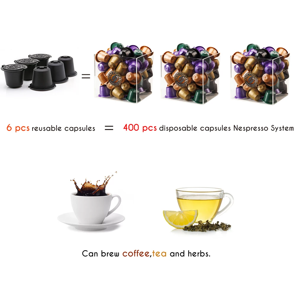 ICafilas кофейные капсулы для Nespresso многоразовые кофейные кронштейны кофейные фильтры для многократного использования для эспрессо
