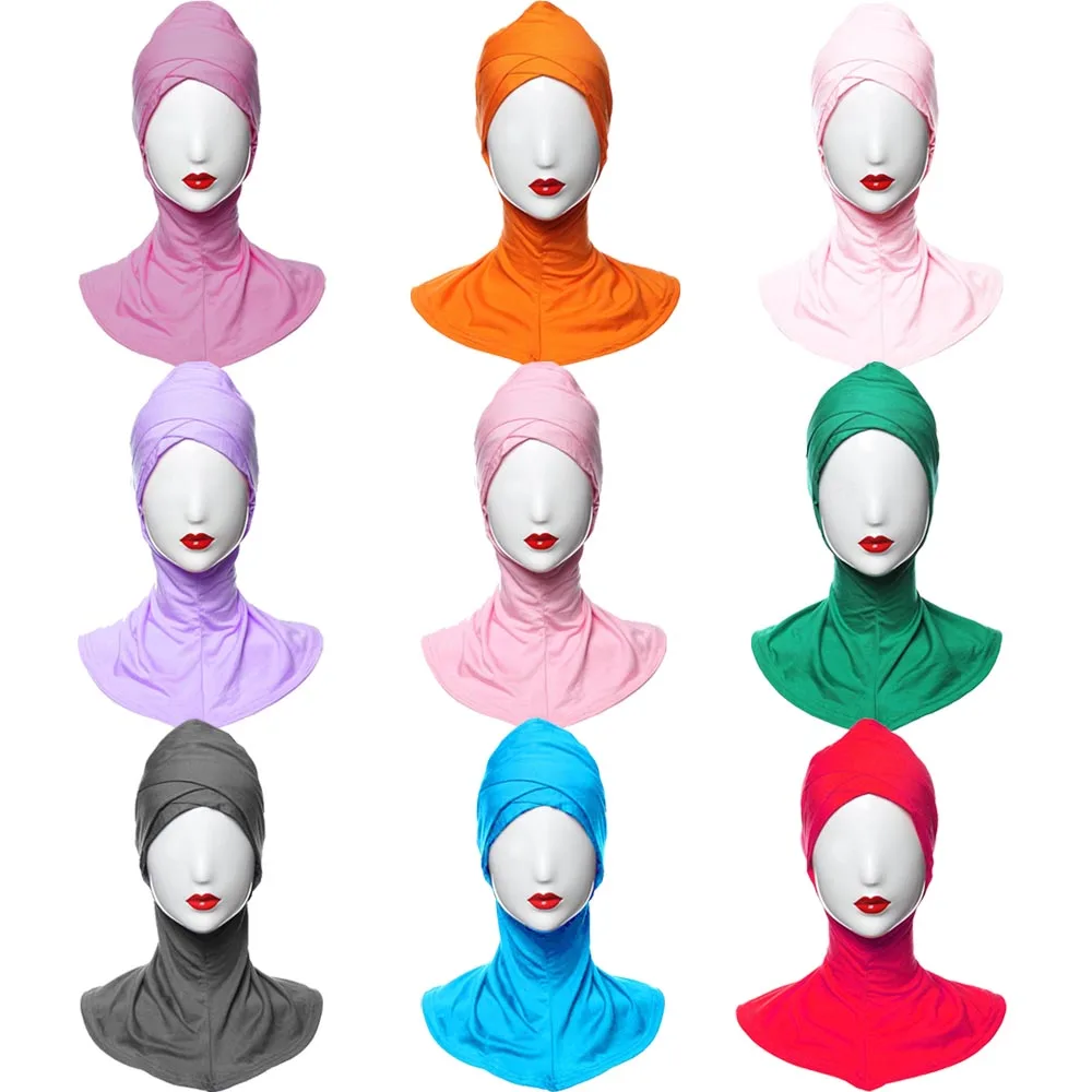 12PCS Muslim Hijab Arab Niquabs Womens Under Scarf Neck Cover Cap Bone Bonnet Ninja Islamic Hat Solid Color Random | Тематическая