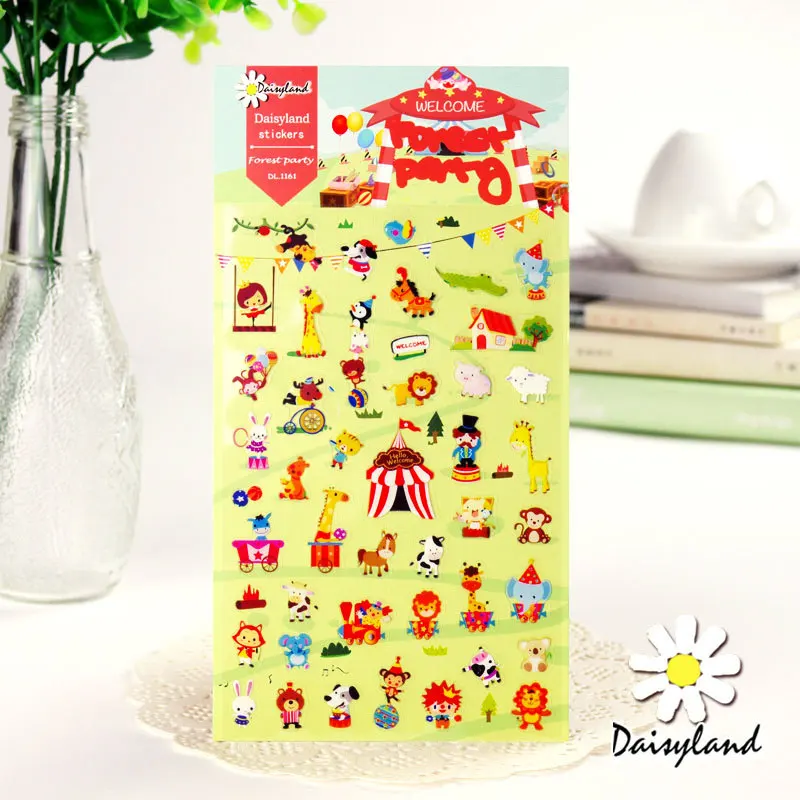 Daisyland Forest вечерние стикер для канцелярских товаров Мультяшные животные наклейки