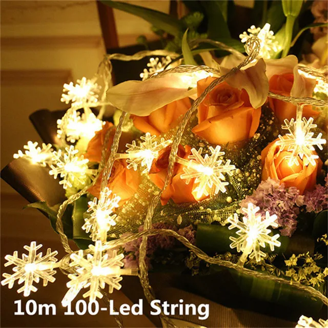 10m100Led Warm Рождественские украшения для дома светодиодный гирлянда для занавесок Новогоднее украшение гирлянда Arbol De Navidad Natal Kerst Decoratie - Цвет: 10m100Led Warm
