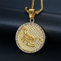 scorpio 12 constellations necklace birthday gifts gold color stainless steel amulet pendant zodiac sign jewelry dropshipping