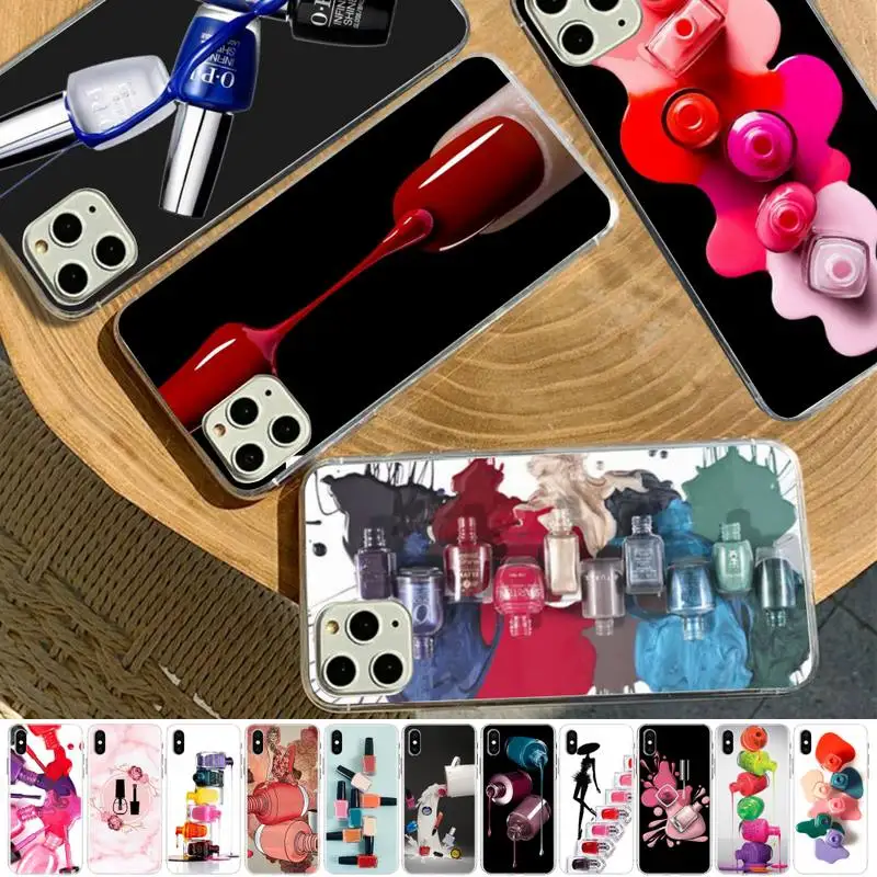 

MaiYaCa Art Multicolored Nail Polish Bottle Set Phone Case for iphone 13 11 12 pro XS MAX 8 7 6 6S Plus X 5S SE 2020 XR case