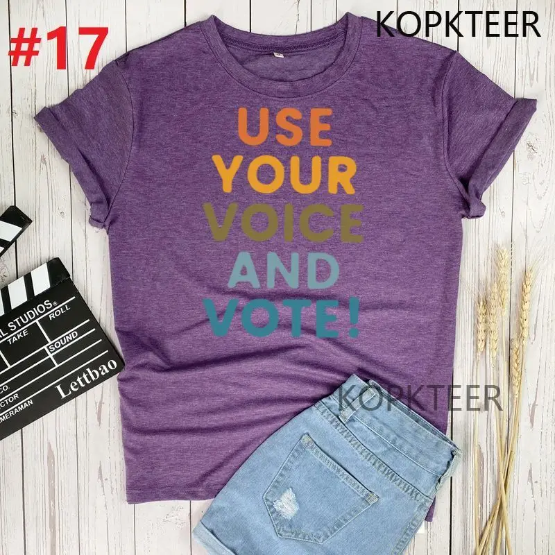 

Женская футболка с надписью Vote Harajuku, топы с коротким рукавом, модная повседневная футболка, женская одежда, футболка с круглым вырезом, 2021