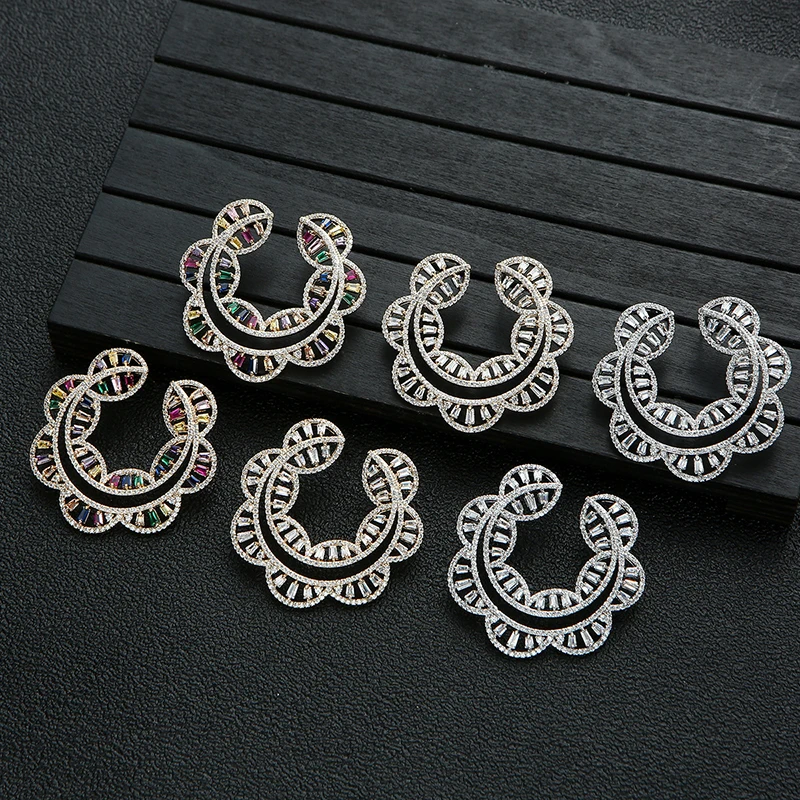 

Luxury fashion simple temperament T zirconium earrings 210320-44