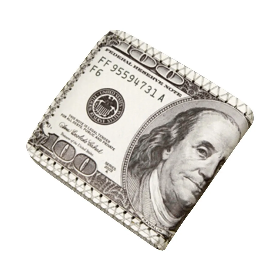 Симпатичный мужской кошелек двойного сложения 100 долларов США для мальчиков