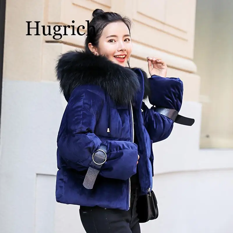 

Winter Women Short Jacket Velvet Fabric Thick Warm Fur Collar Hooded Parkas Coat Fashion Long Sleeve winter jacket plus size