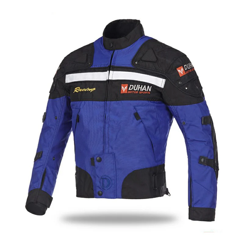 Blue jacket DUHAN мотоциклетная куртка для верховой езды ветрозащитная мотоциклетная Защитная Экипировка для всего тела осенне-зимняя мотоциклетная одежда - Цвет: Blue jacket