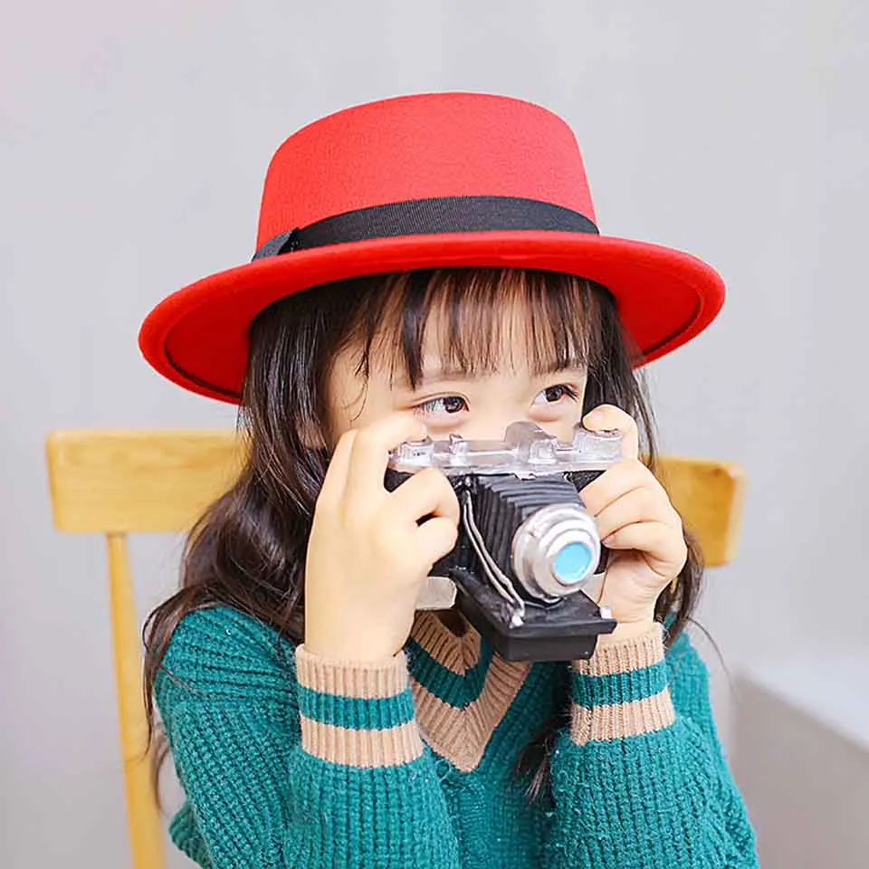 Детская фетровая шляпа из искусственной шерсти с черной лентой | Аксессуары для