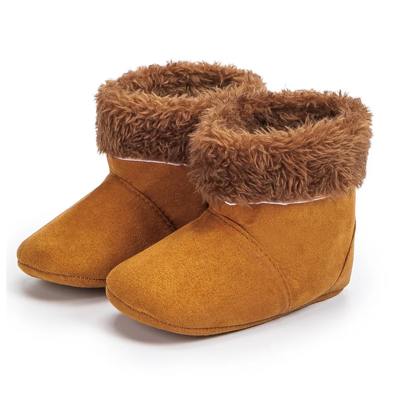 

Детские плюшевые ботинки Kruleepo, осенне-зимняя обувь для первых шагов, теплые Нескользящие Кроссовки для новорожденных девочек и мальчиков