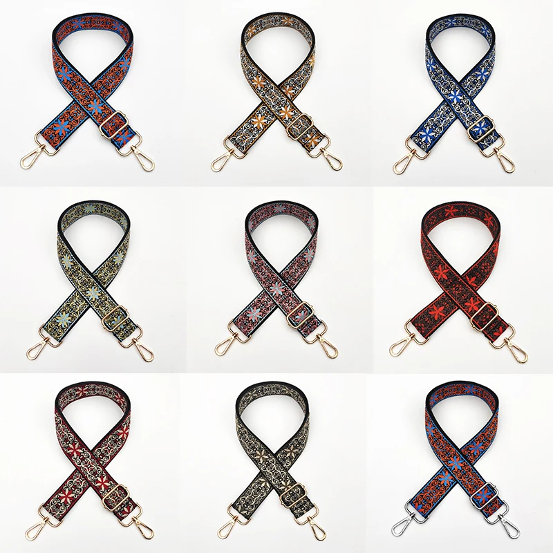 

Adjustable Bag Belt 3.8cm All-match Ethnic Style Embroidery Bag Belt Wide Shoulder Strap cotton Bag Belt Jacquard Bag Belt 2021