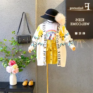 Детский кардиган, зимний, для девочек, с мультяшным принтом, 2021