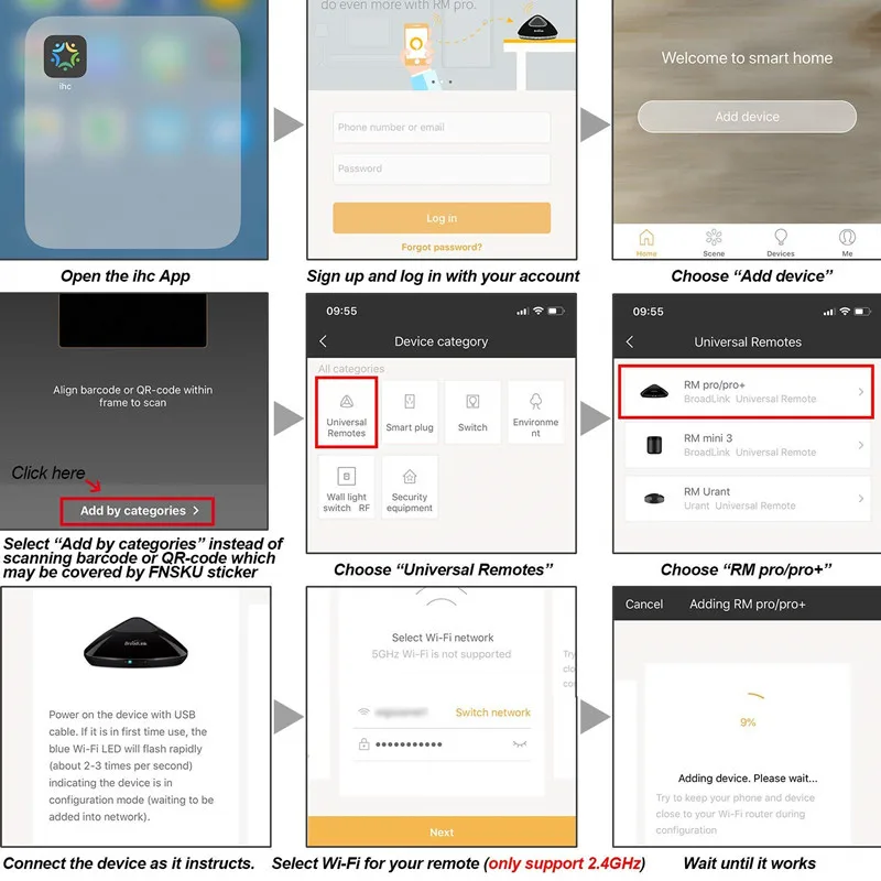 Универсальный беспроводной ИК пульт дистанционного управления Broadlink RM Pro + для