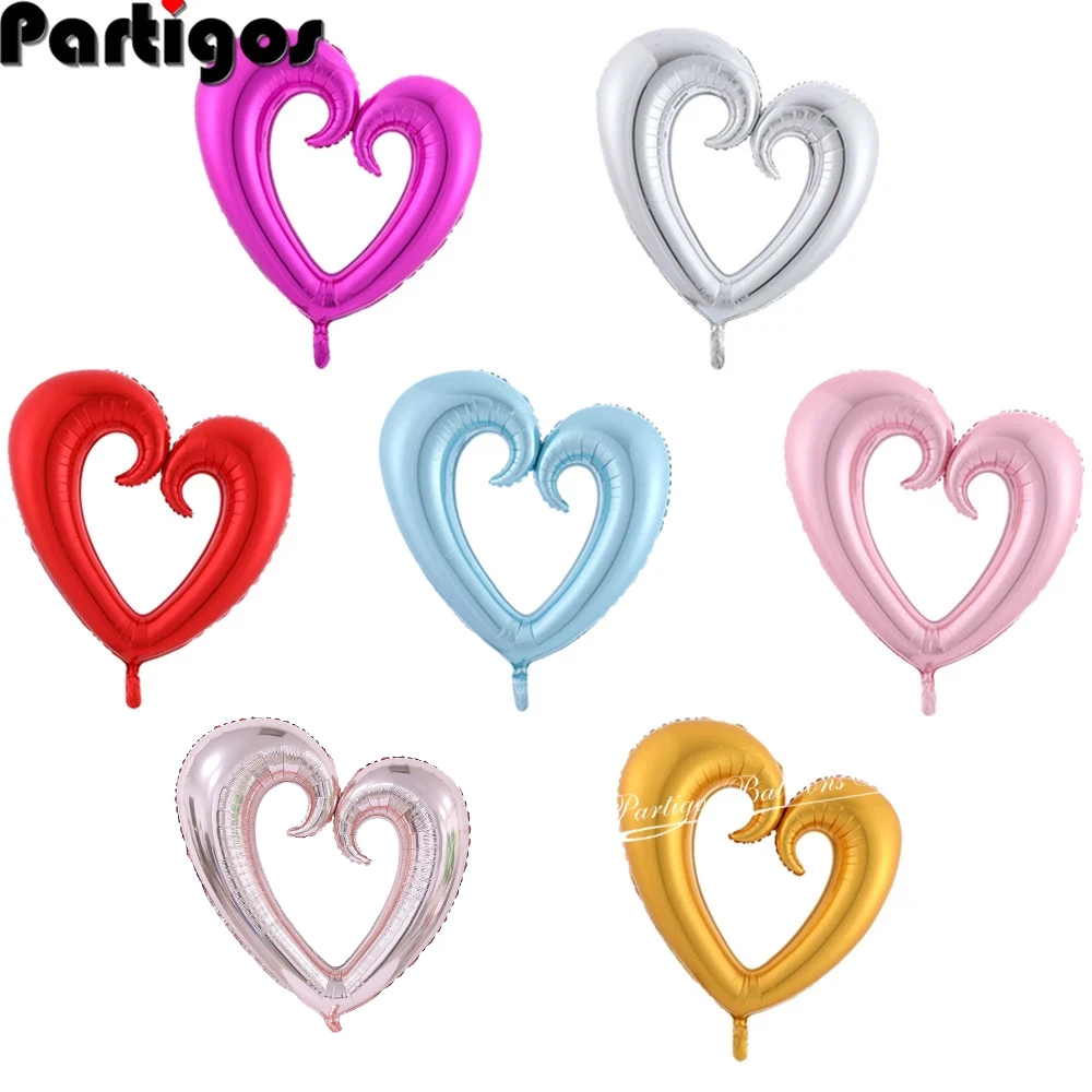 

1pc 40inch Large Size hook heart shape foil helium balloons heart i love you balls wedding party marriage decoration 100cm*108cm