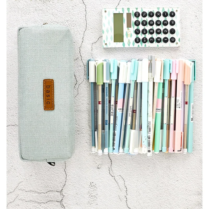 Angoo [Basic] Color Pen Bag Pencil Case Large Capacity Organizer Storage Pouch Pocket Stationery items School Student Gift F460 |