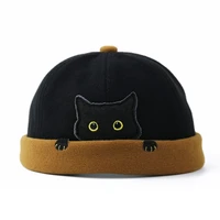 winter hat for women hip hop yuppie landlord hat cat without eaves curling retro trend beanie hat hit color street melon hat