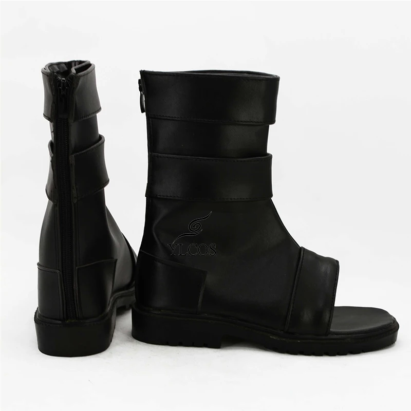 

Anime NARUTO Uzumaki Naruto Cosplay Shoes Halloween Party Black Leather Boots Custom Made