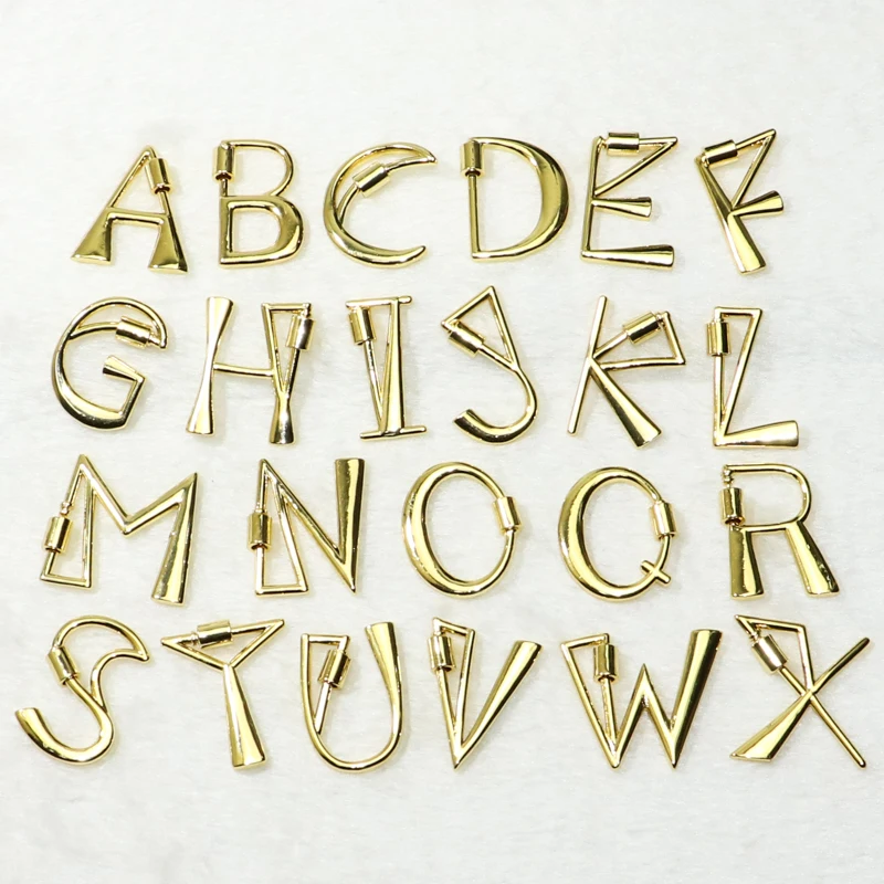 8Pcs Letter Charms Gold color metal alphabet charms Accessories for jewelry making zircon pendant gift lady 50271 | Украшения и