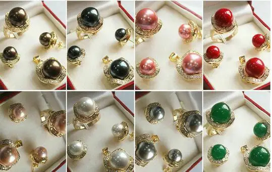 

Комплект из колье и серёг, с жемчугом и нефритом, 10-14 мм