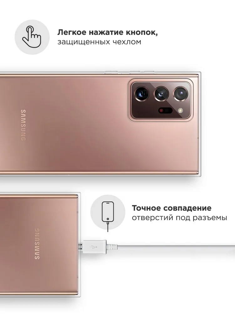 Силиконовый прозрачный чехол для Samsung Galaxy Note 20 Ultra защитный тонкий мягкий