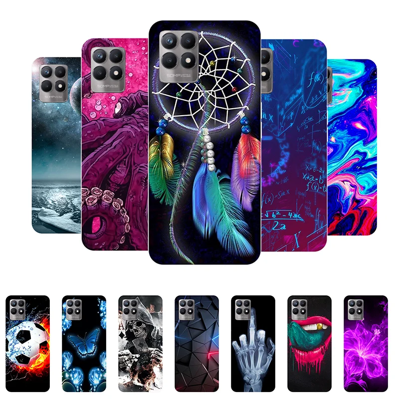 

For Realme 8i Case 6.6" Fashion Soft Silicone Back Case On Realme 8i Phone Cover for Realme8i RMX3151 8 i Global Fundas Bumper