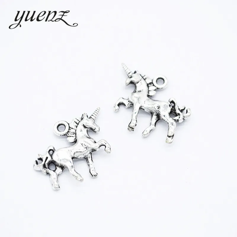 

YuenZ 15pcs Antique silver color alloy Metal unicorn pendant Charms for Jewelry Making Diy Handmade Jewelry 20*15mm D9287