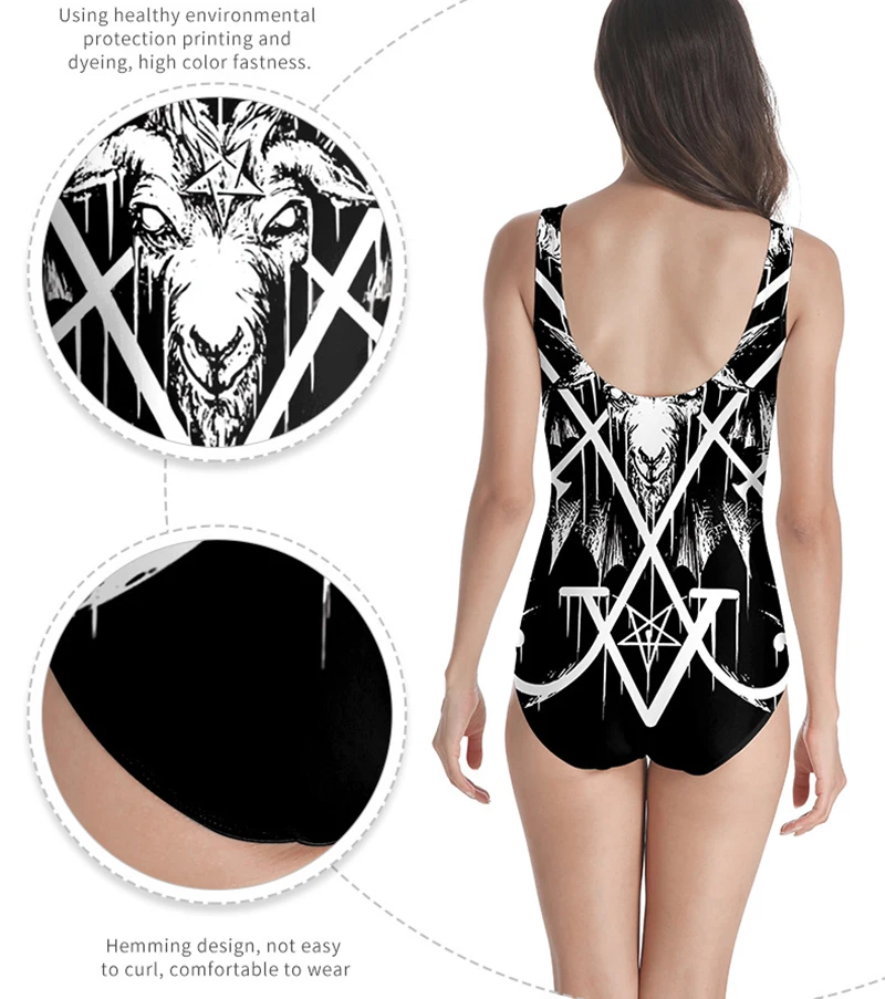 Женский купальный костюм с козьей головой цифровая печать тонкая фитнес женский