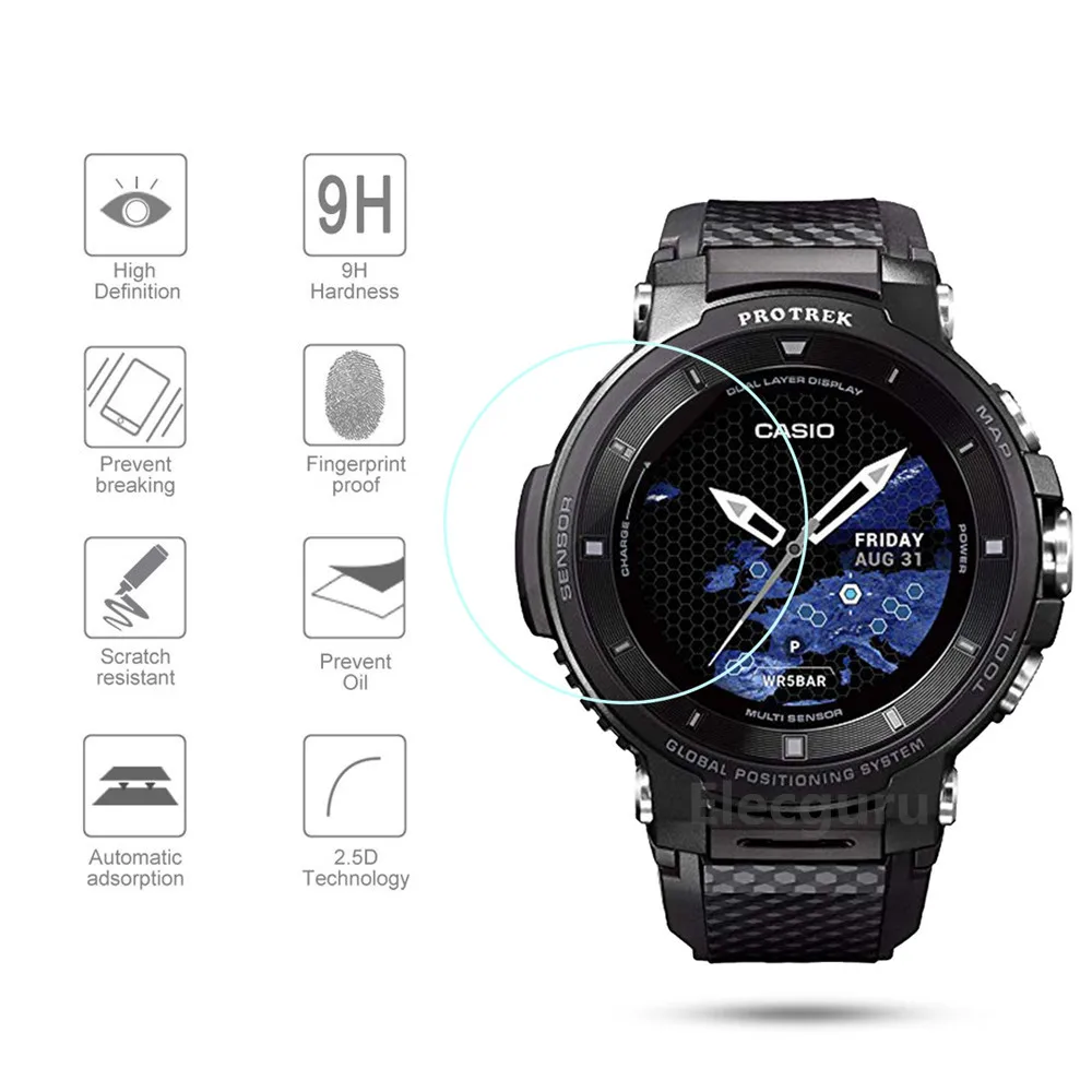 3 шт протектор экрана из закаленного стекла для сенсорного экрана CASIO Pro Trek Смарт-часы для прогулок(модель WSD-F30) против царапин без пузырьков