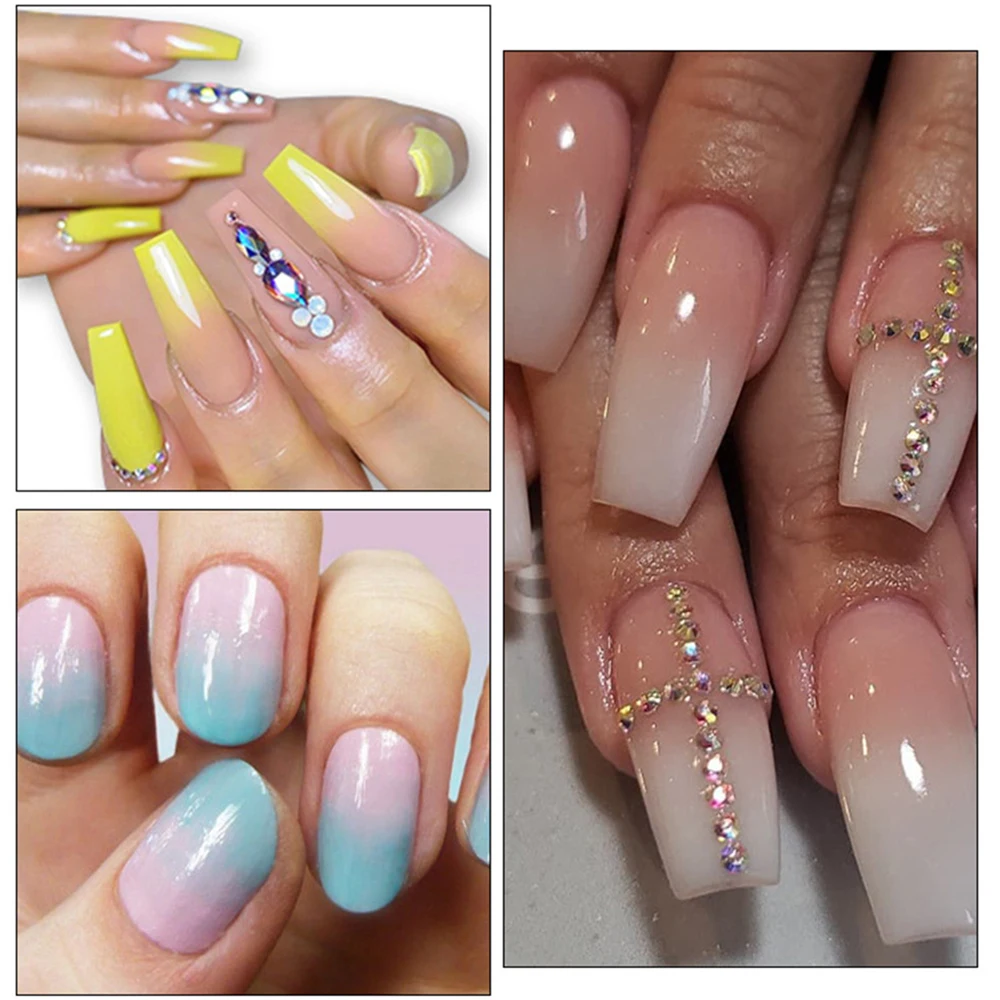 

Double Head Nail Art Gradient Brush Pen Painting Drawing Pen with 4 Replace Sponge Heads Double End Rhinestone Handle Manicure