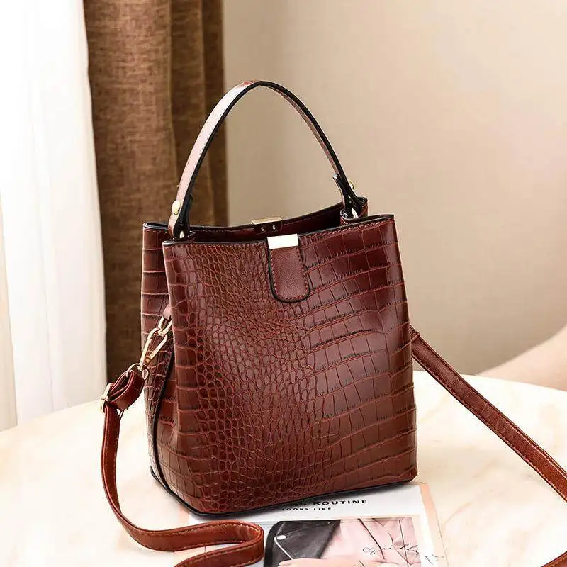 

Fashion Women Handbag Bucket Beg Messenger Shoulder Bag for Women-Light Brown Bags for Women 2020 New Luxury Handbags