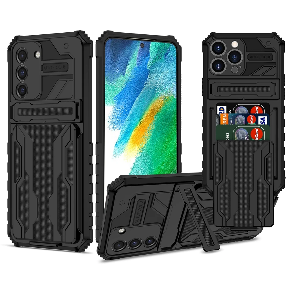 

Galaxi S20 FE Luxury Bumper Phone Cover for Samsung Galaxy S21 Plus Ultra 5G Case Multifunction Shockproof Stand Holder Card Bag