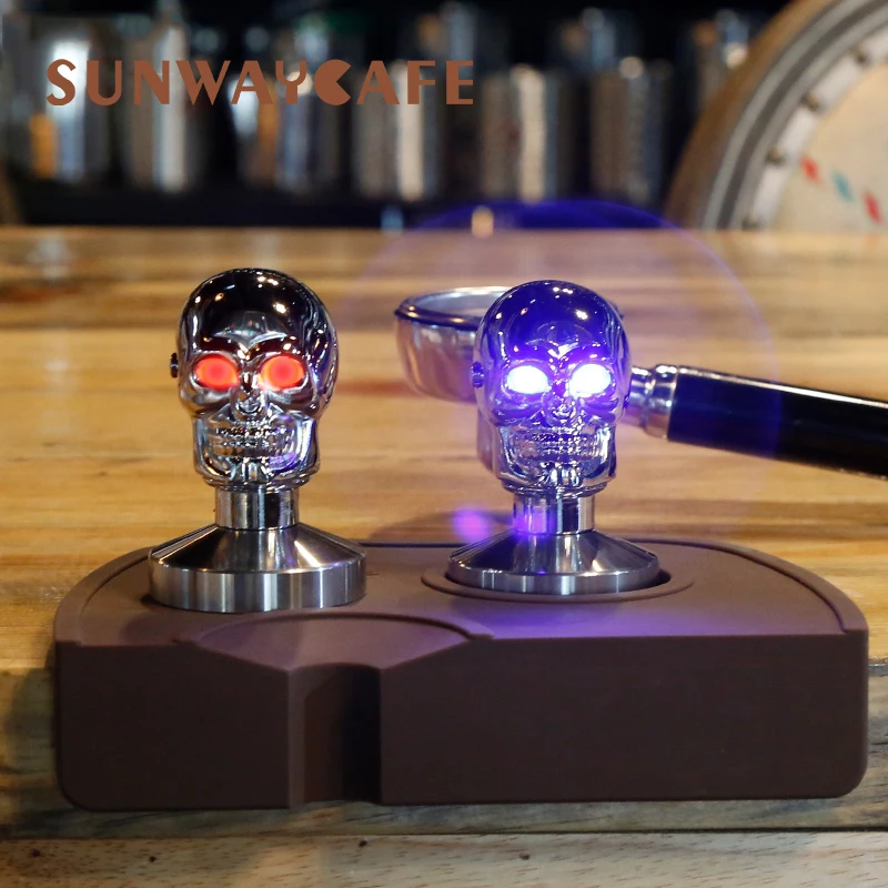 Темпер для кофе в виде черепа эспрессо 58 мм с плоским основанием из нержавеющей