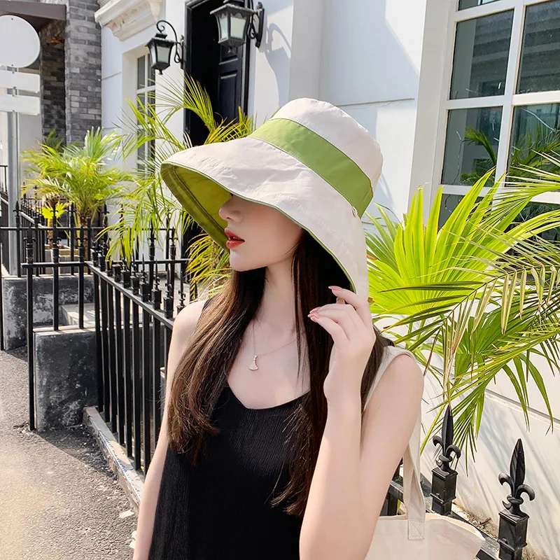 Хлопковая льняная шляпа от солнца с широкими полями и защитой УФ-лучей для женщин