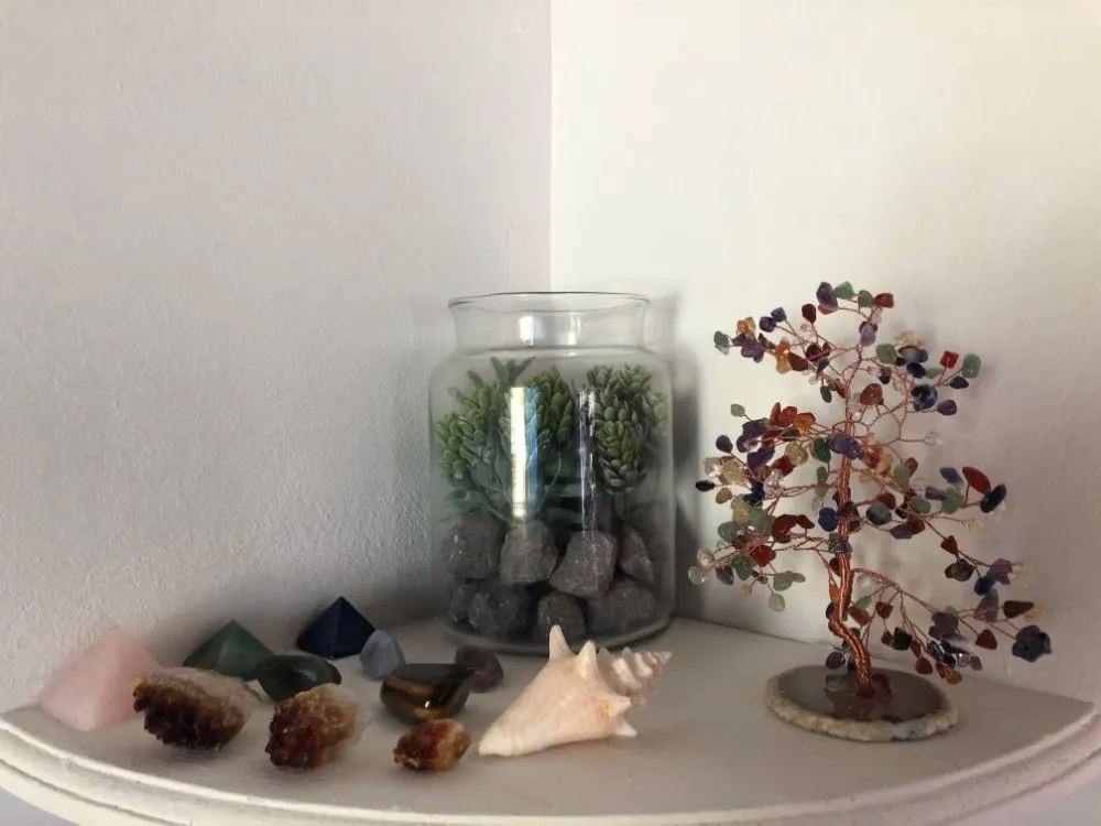 

Sunligoo 7 Chakra Crystal Beads Tumbled Stones Tree of Life with Agate Base Stand Money Tree Feng Shui Ornament 5.12-6.29"inches