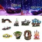 Большой аквариум декоративная лодка Plactic, корабль для аквариума, кораблекрушение, декор для аквариума