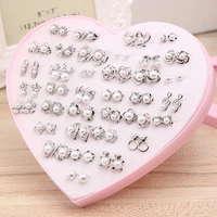 36 pcsset korean earrings for women cute stud earrings earings fashion jewelry hypoallergenic pearl earrings boxed no fading