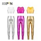 Штаны для йоги с высокой талией для девочек, топ для джазовых танцев, штаны, пуш-ап, яркие леггинсы, брюки для спортзала, тренировок, фитнеса, облегающий комплект из балетных брюк