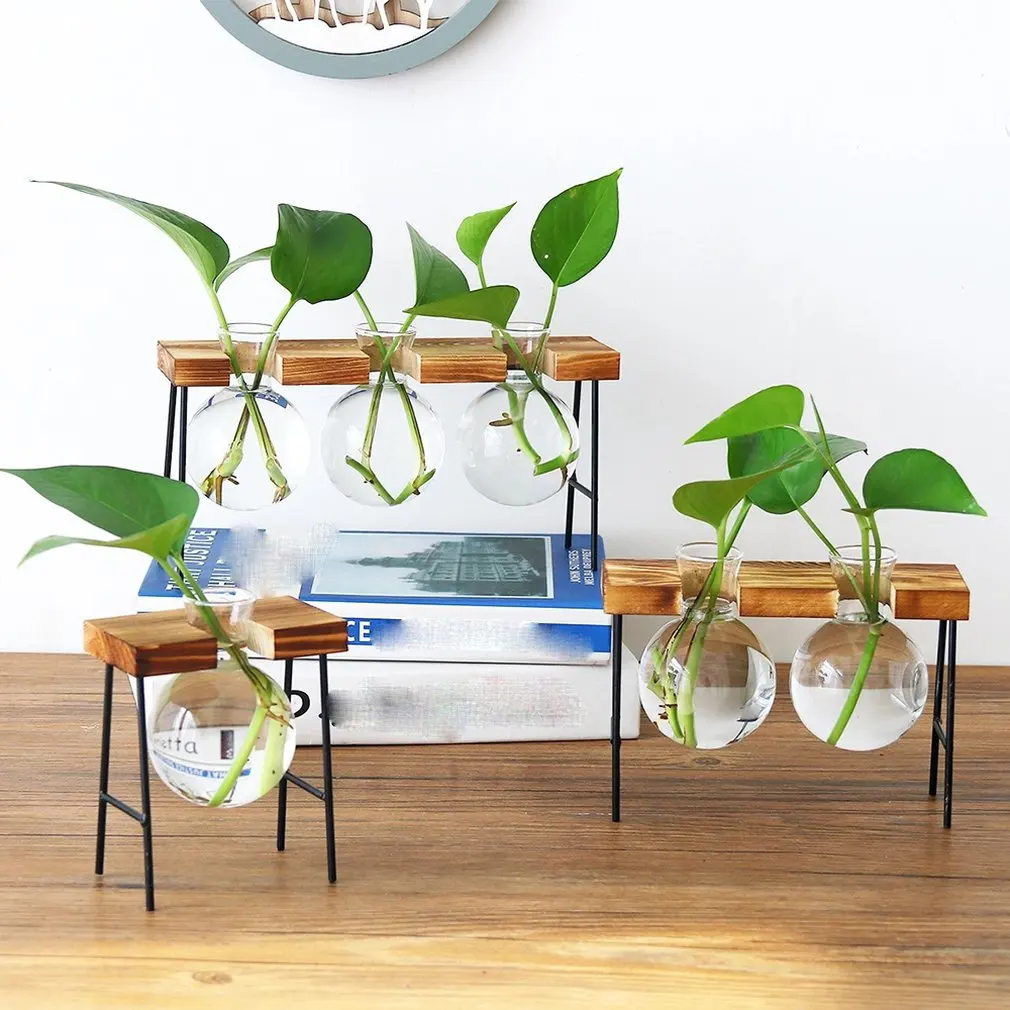 Креативная ваза из кованого железа для гидропоники маленькое свежее украшение