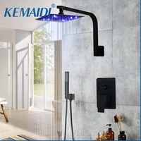 kemaidi bathroom shower combo set wall mount shower system bathroom rainfall shower head rain mixer shower combo set matte black