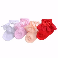 bow lace baby socks newborn cotton baby girls sock cute princess style toddler socks baby accessories for children