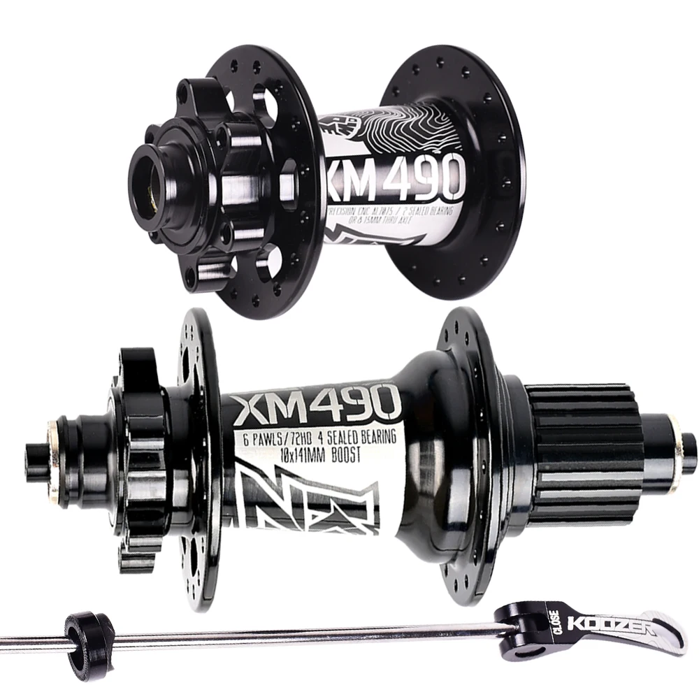 

Bicycle hub 141*10mm QR KOOZER XM490 XM390 BOOST 72 Click 4 bearing mountain bike hub 32 holes For 8 9 10 11 12speed