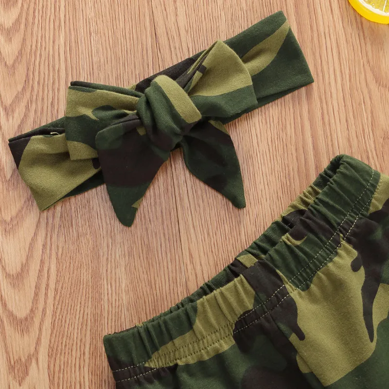 

Boys Clothes Set Camouflage Short Sleeve Letter Printed Bodysuit Tops+Pants Toddler Baby Clothes