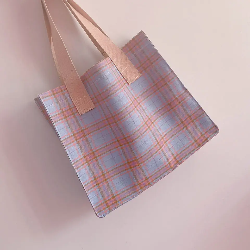 

Lattice Handbag Shopping Bag Net Red Bag Women's Large Capacity Tote Bag Shopping Bag Fashion Open Square Bag