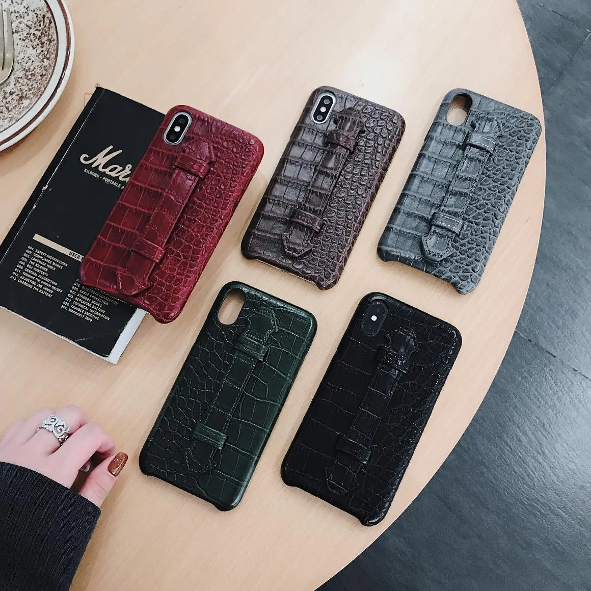Для iPhone 12 Mini 11 Pro Xs Max роскошный чехол из искусственной кожи крокодила с ремешком
