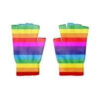 new short color stripes cyclist gloves for women and men knitted gloves breathable outdoor sports men women bike gloves