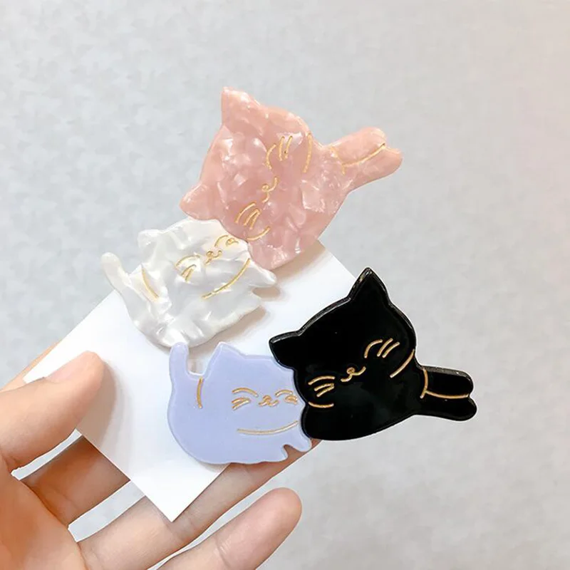 

Fashion Acetate Couple Cat Hair clip Chinchilla Side Clamp Hair Pins Primping Hair Barrette Accessories