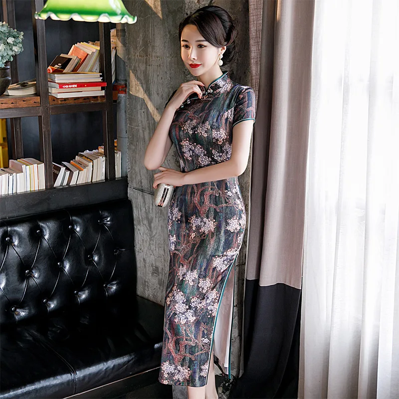 Весна-лето 2020 китайское платье высокое качество cheongsam qipao традиционное восточное