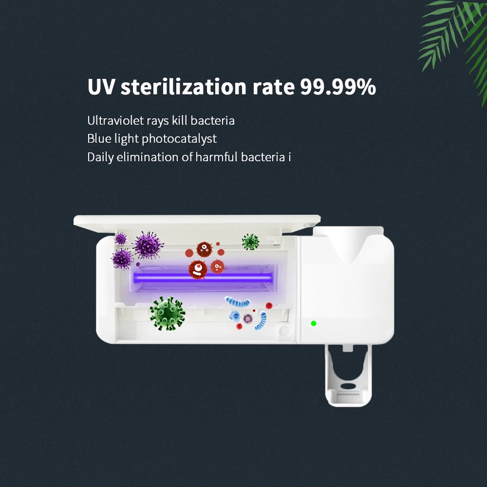 Антибактериальный 2 в 1 УФ-светильник стерилизатор для зубной щетки с